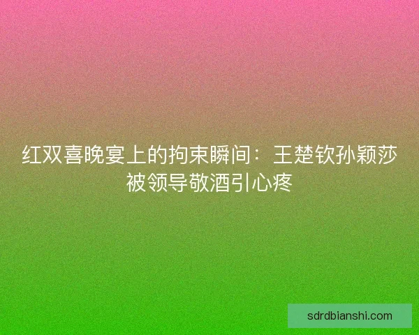 红双喜晚宴上的拘束瞬间：王楚钦孙颖莎被领导敬酒引心疼