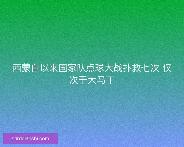 西蒙自以来国家队点球大战扑救七次 仅次于大马丁